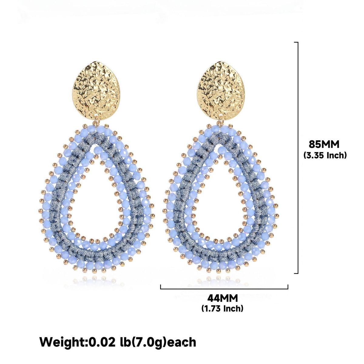 Boho Mint Beaded Teardrop Earrings