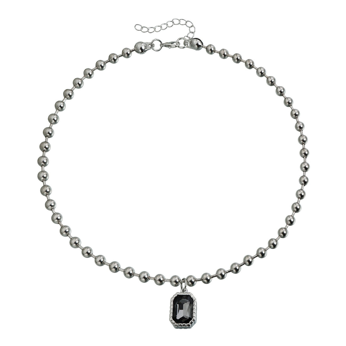 Classy Dark Square Crystal Necklace, Bracelet & Earring Set