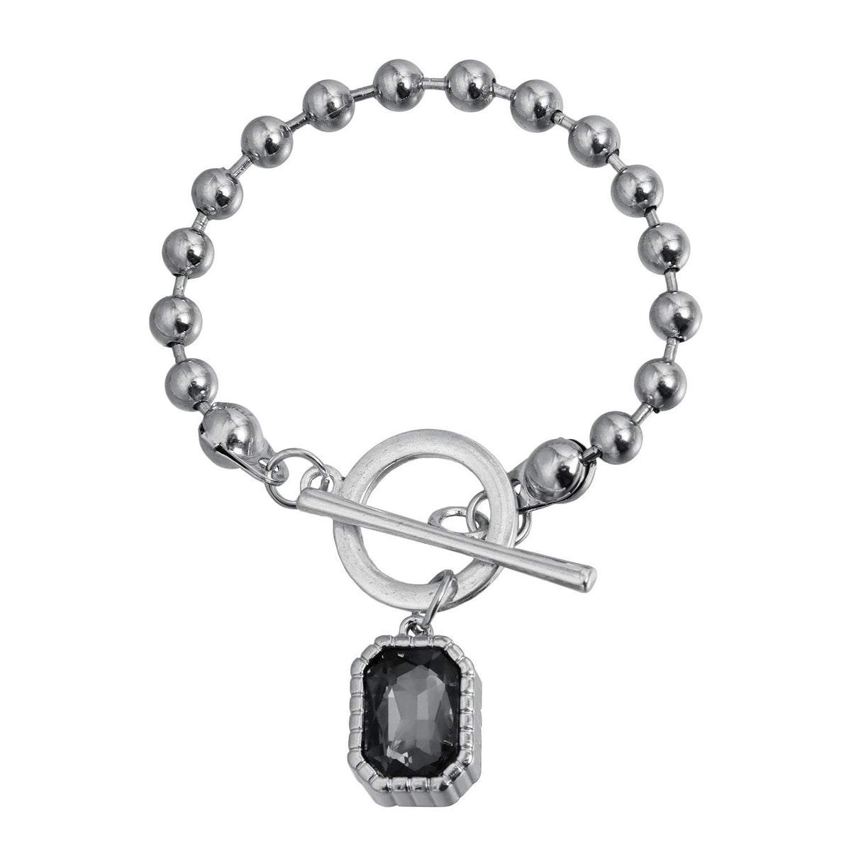 Classy Dark Square Crystal Necklace, Bracelet & Earring Set
