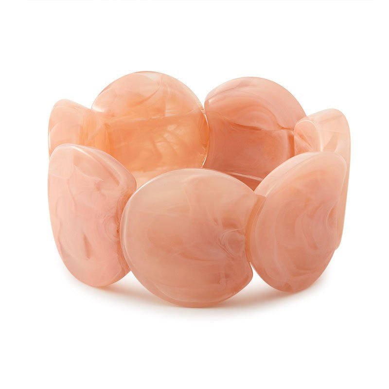 Boho Pink Acrylic Nugget Necklace & Bracelet Set