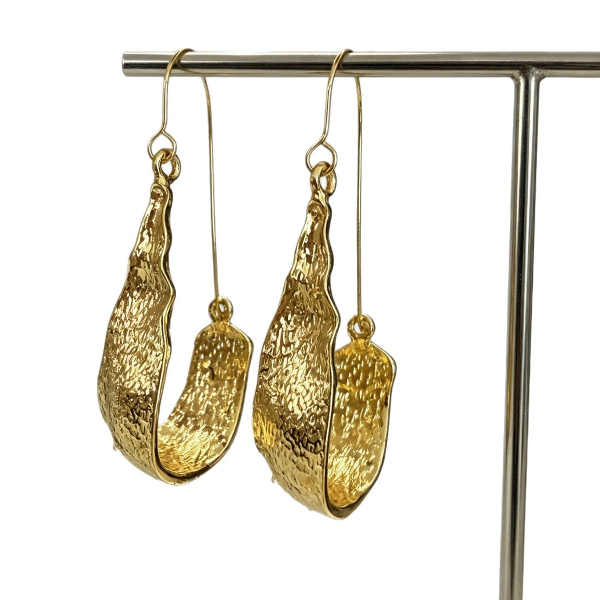 Vintage Inspired Textured Leaf Dangle Earrings