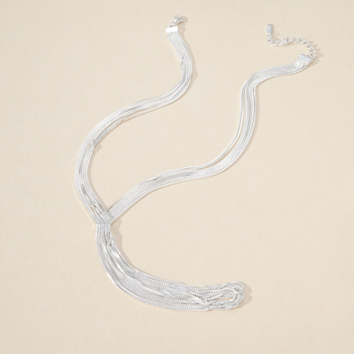 Classy Multi-Strand Box Chain Tassel Necklace