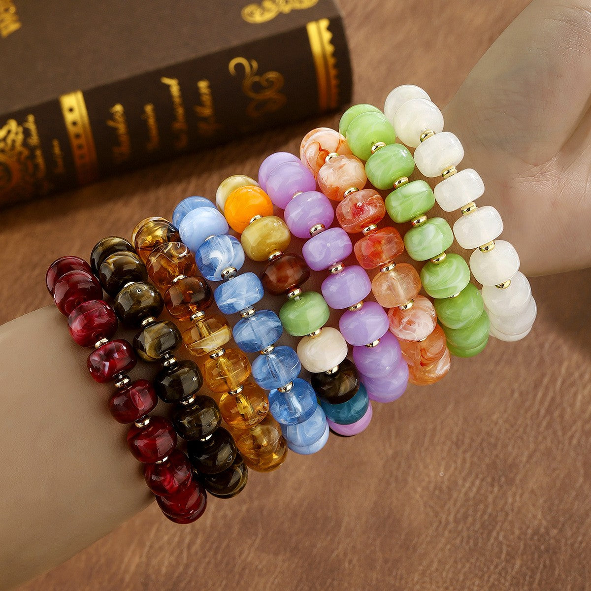 Boho Multicolor Resin Bead Bracelet