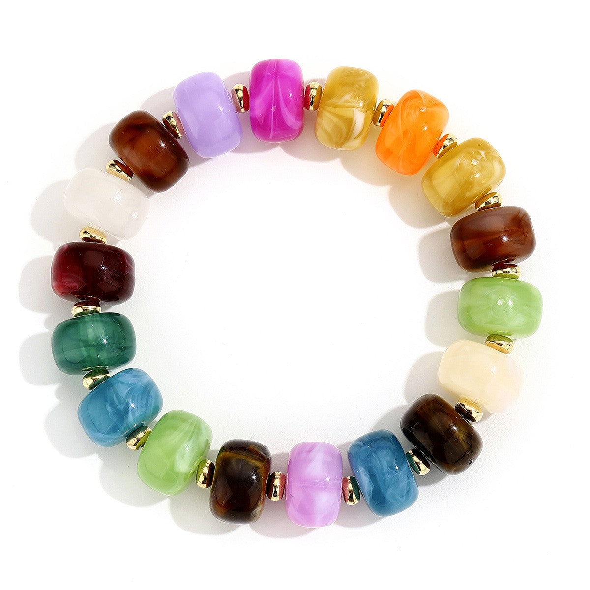 Boho Multicolor Resin Bead Bracelet
