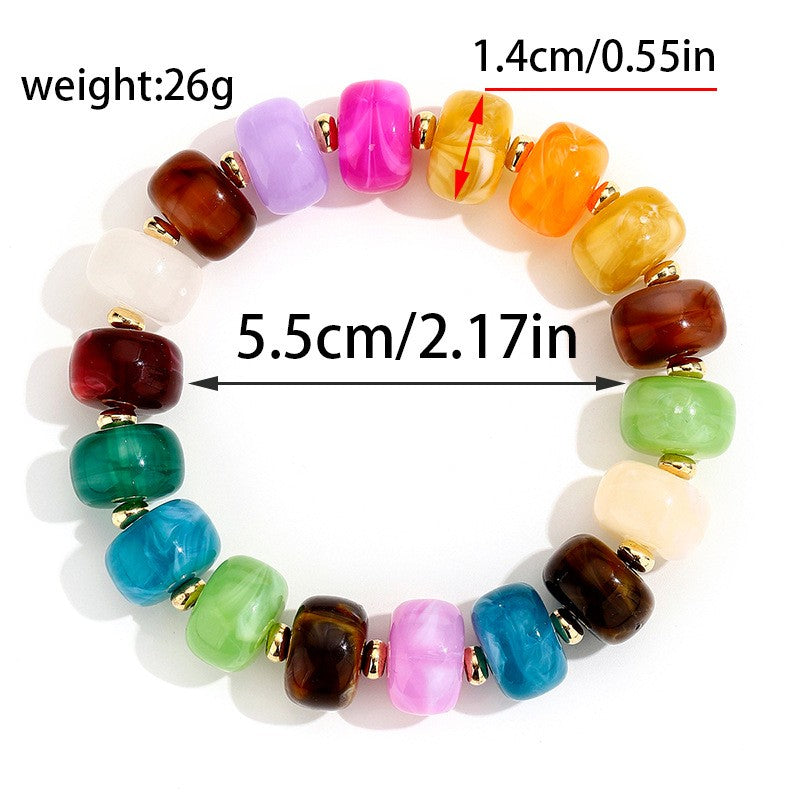 Boho Multicolor Resin Bead Bracelet