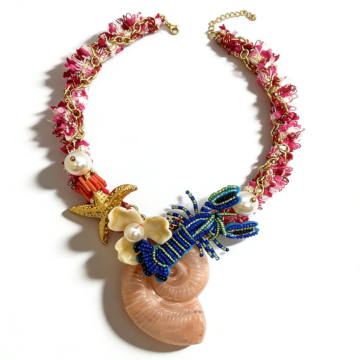 18k Boho Conch Shell Statement Necklace