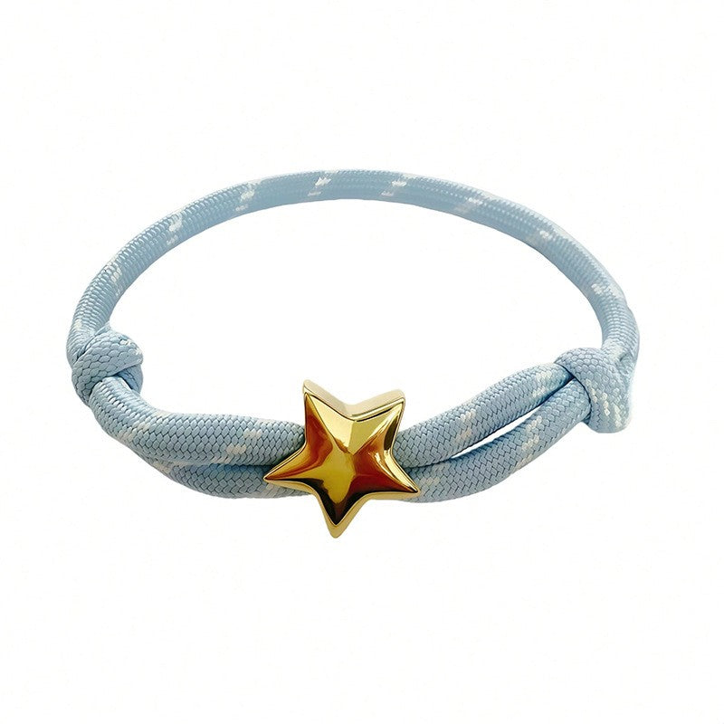 Boho Braided Star and Heart Bracelet