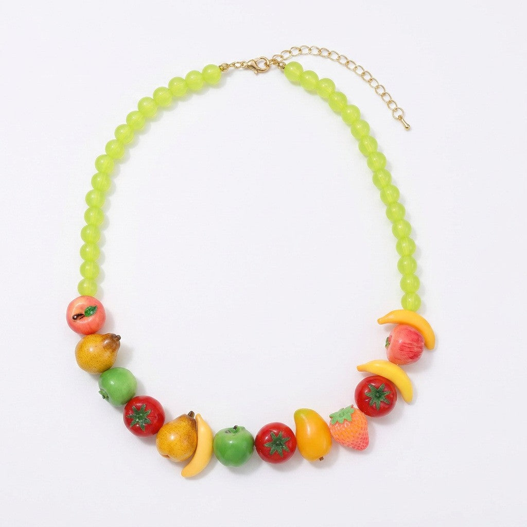 Boho Colorful Fruit Beaded Necklace