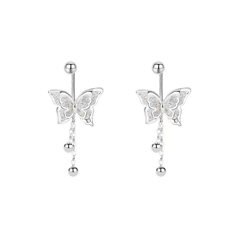 Dainty Butterfly Tassel Stud Earrings