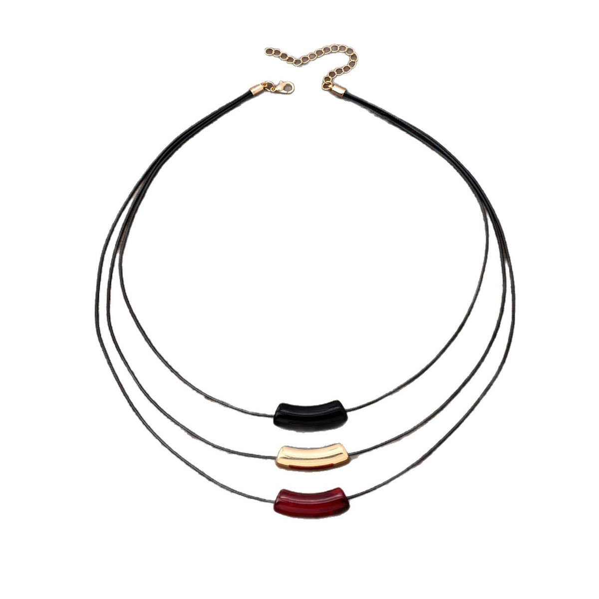 Vintage Multi-Layer Acrylic Tube Necklace