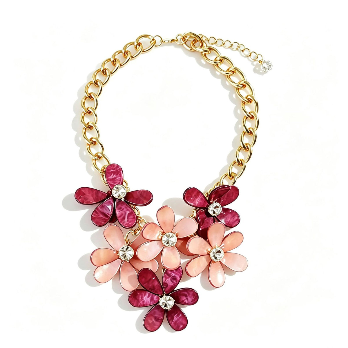 Romantic Acrylic Flower Cluster Necklace