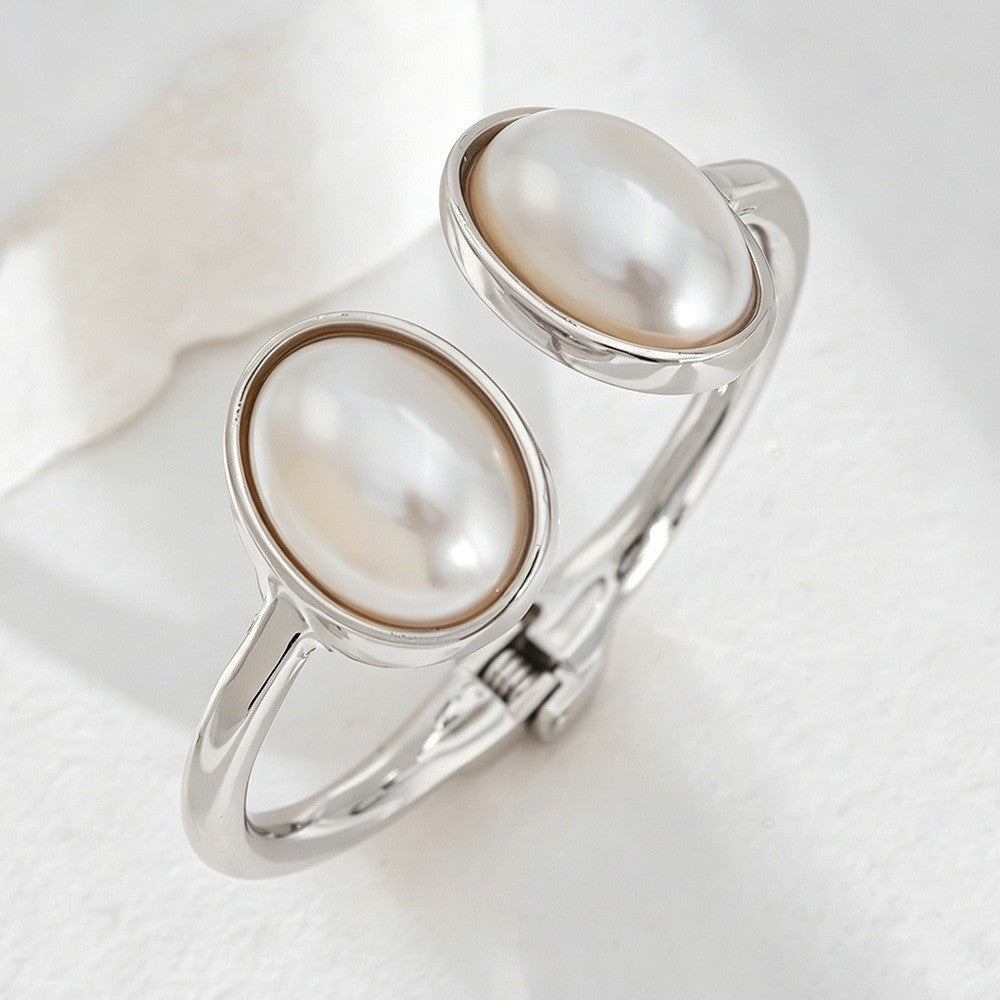 Vintage Oval Resin Open Cuff Bracelet
