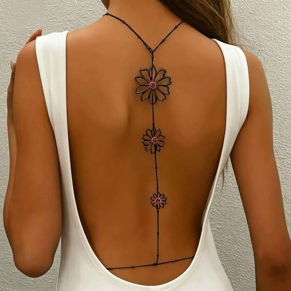 Elegant Floral Backdrop Body Chain