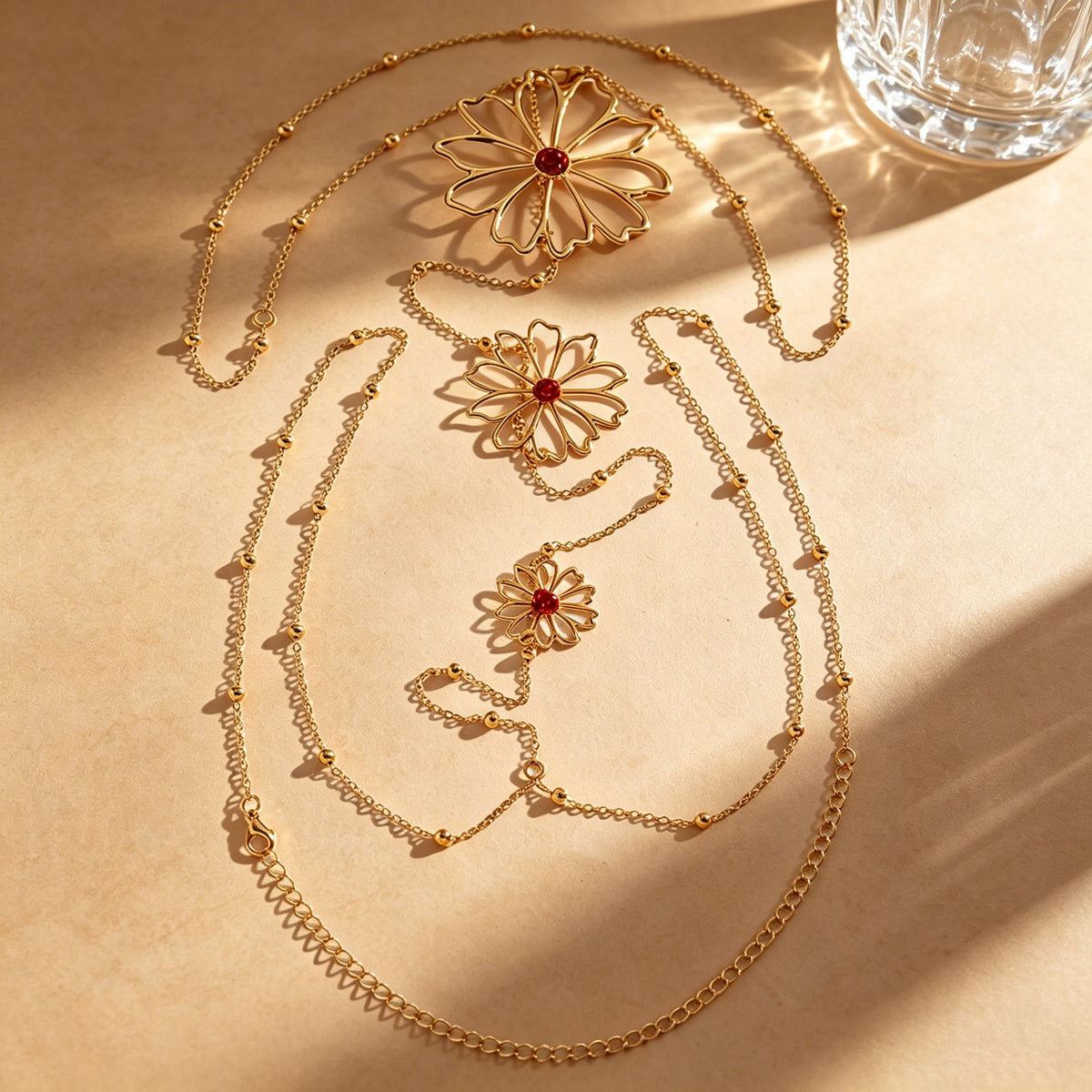 Elegant Floral Backdrop Body Chain