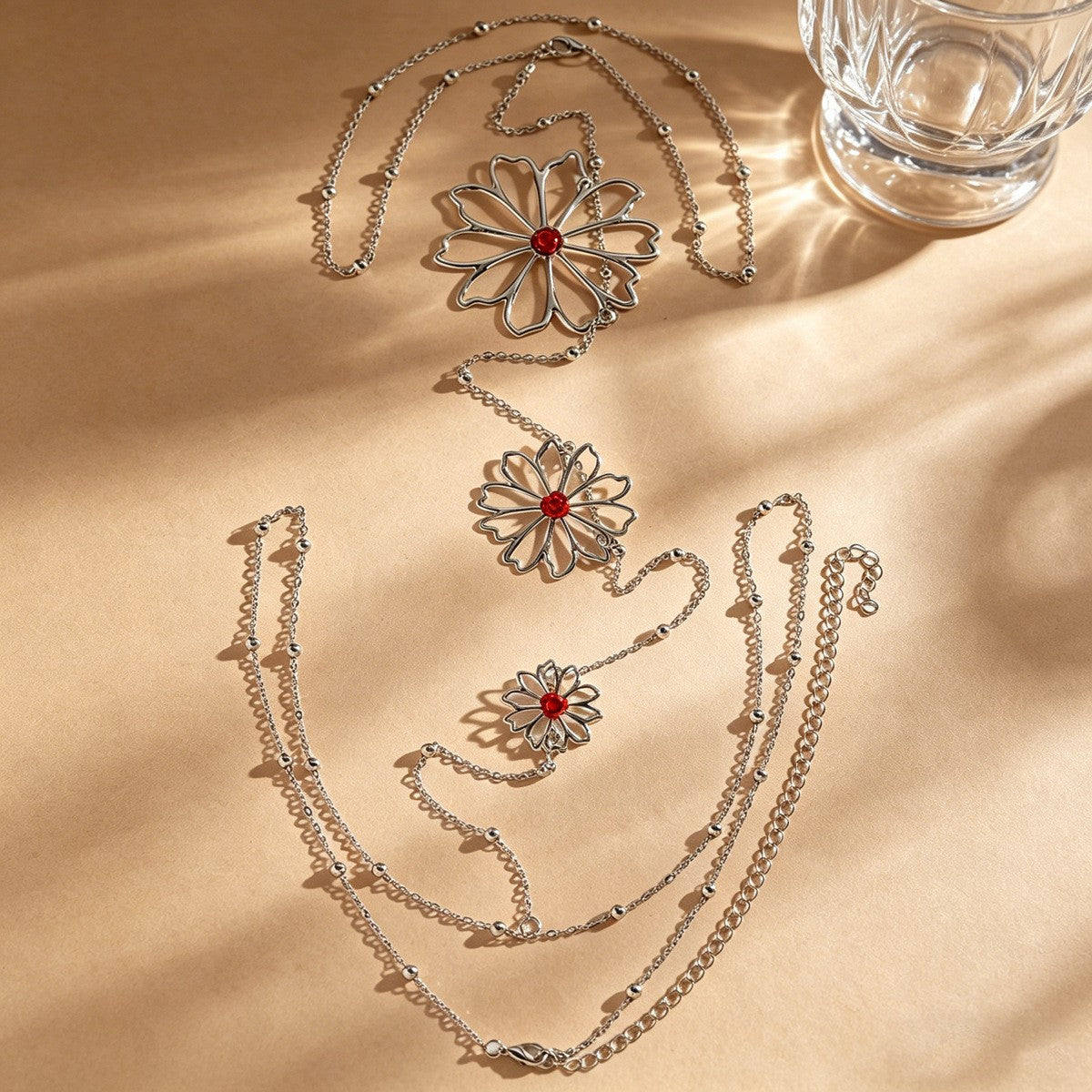 Elegant Floral Backdrop Body Chain