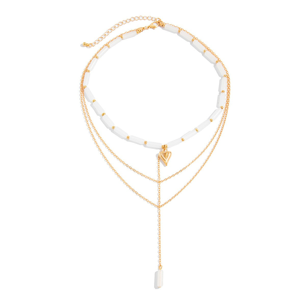 Classy Layered Pearl & Snake Lariat Necklace
