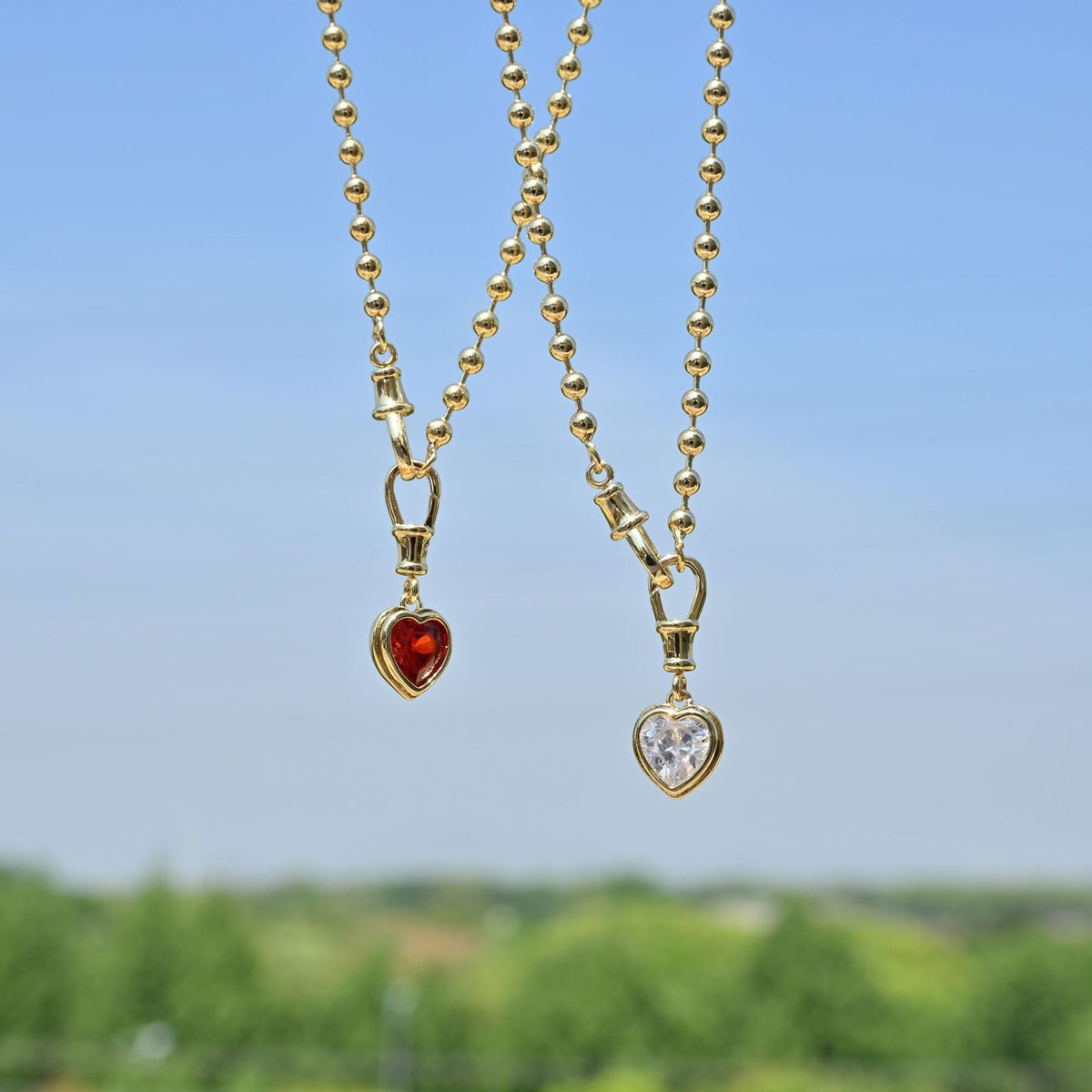 Romantic Dual Heart Beaded Necklace