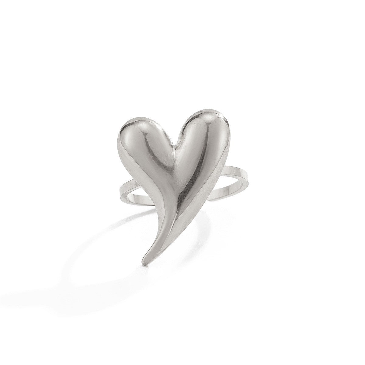 Classy Liquid Heart Open Ring