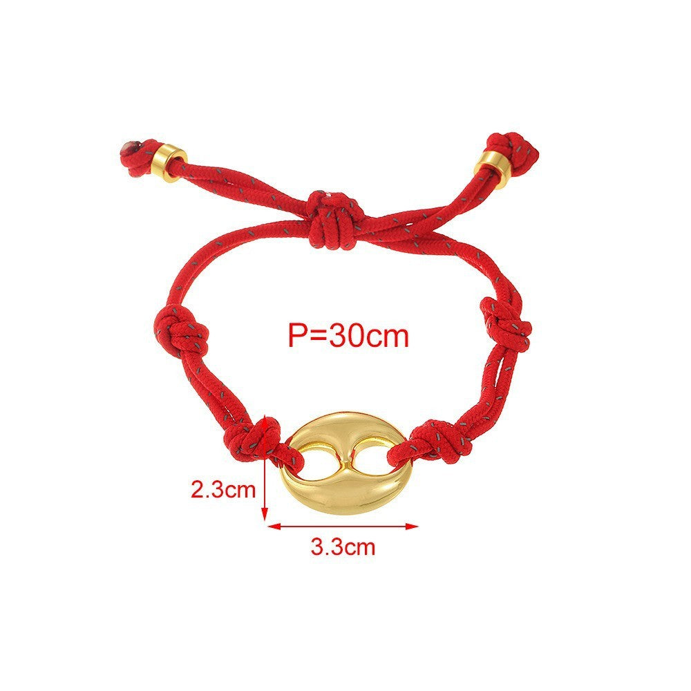 Boho Marbled Resin Link Cord Bracelet