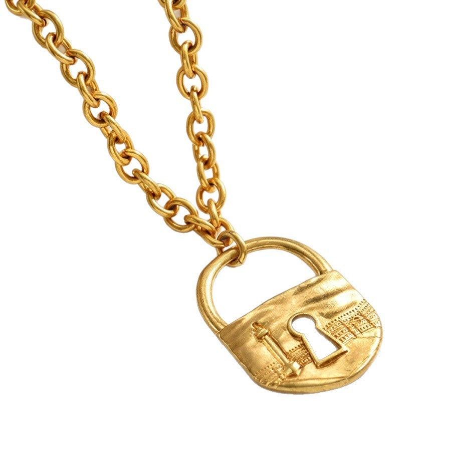 Vintage Inspired Padlock Pendant Necklace