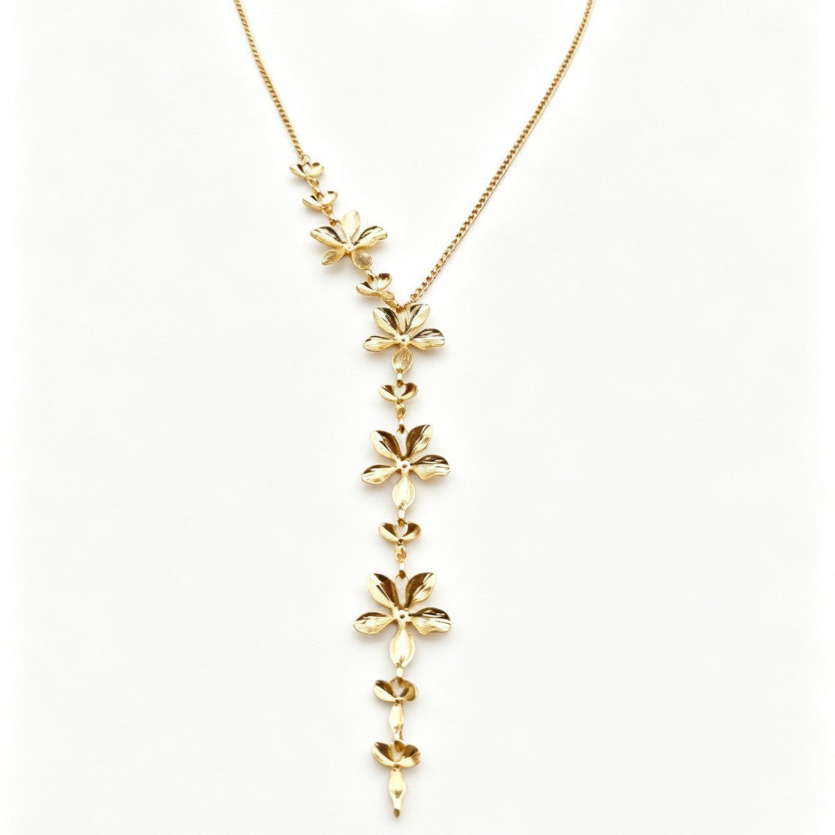 Dainty Cascading Floral Y-Necklace