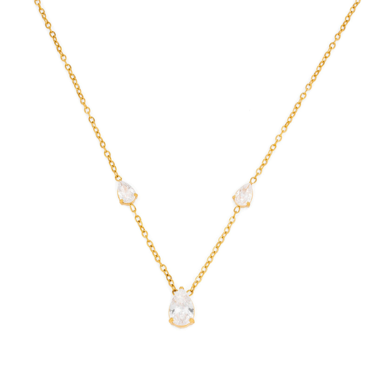 Dainty Teardrop Zirconia Y-Necklace
