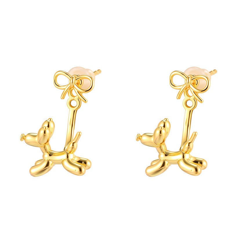 Cute 3D Balloon Dog Ear Jacket Earrings