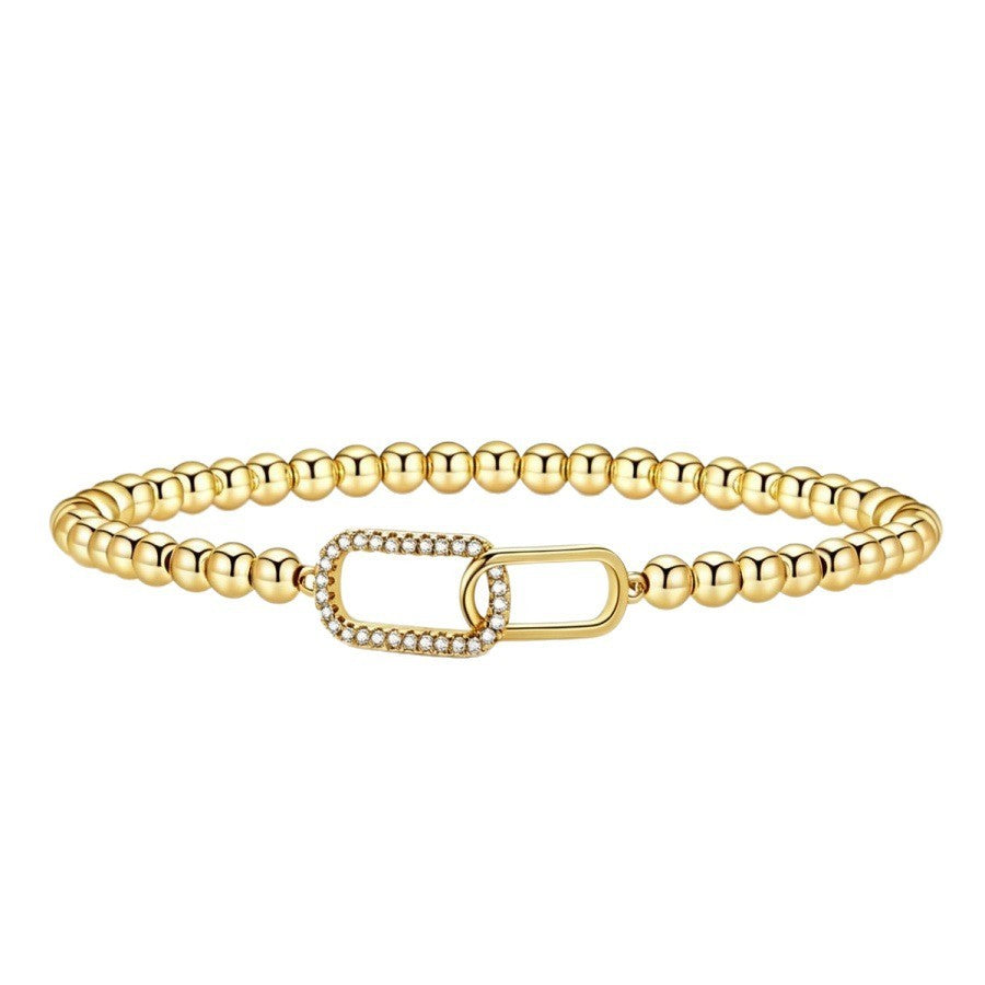 5pc Dainty Geometric Beaded Bracelet Stack