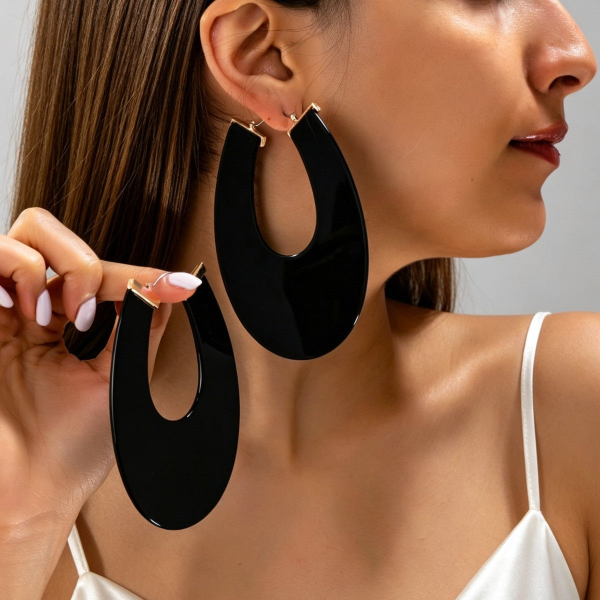 Classy Red Geometric Statement Earrings