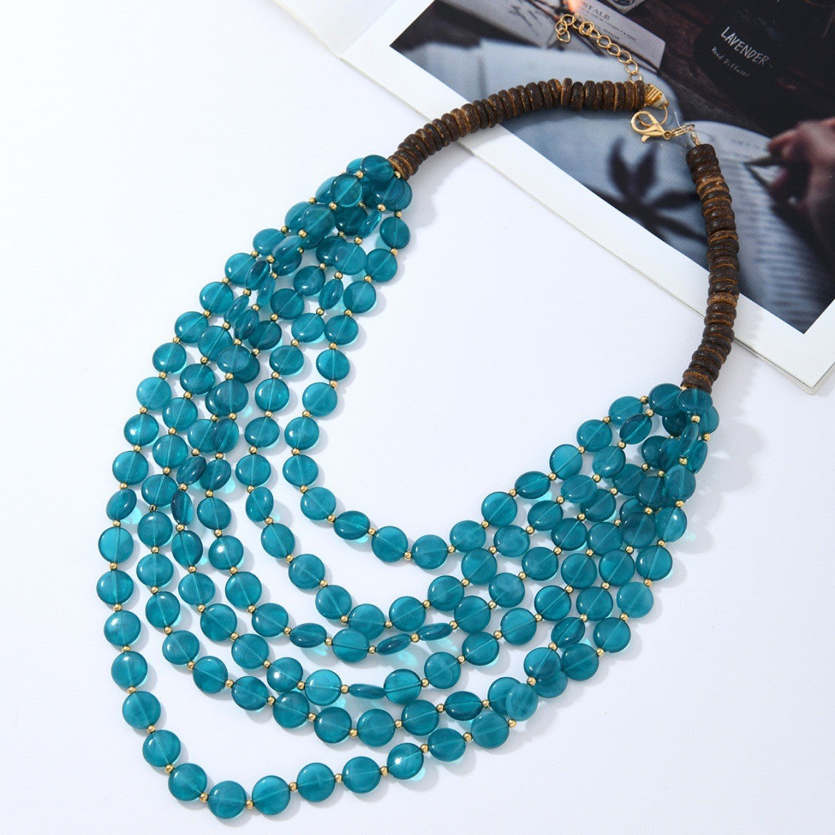 Boho Olive Green Multi-Layer Beaded Necklace