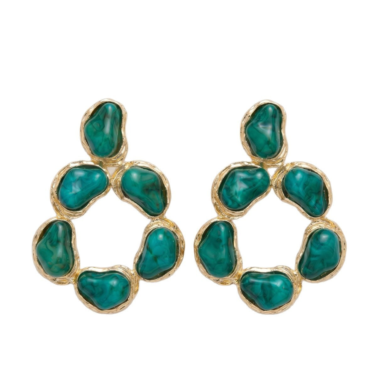 Classy Geometric Faux Pearl Hoop Earrings