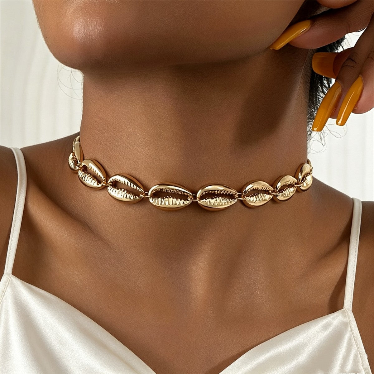 Classy Polished Cowrie Shell Necklace