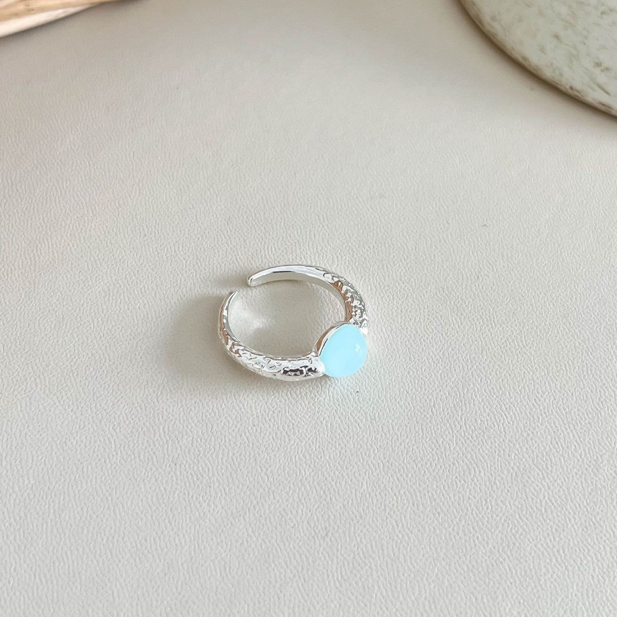 Vintage Natural Stone Adjustable Open Ring