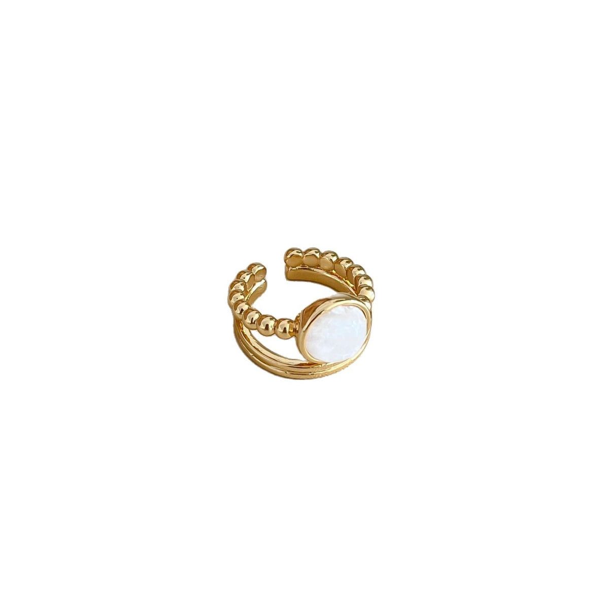 Vintage Natural Stone Adjustable Open Ring