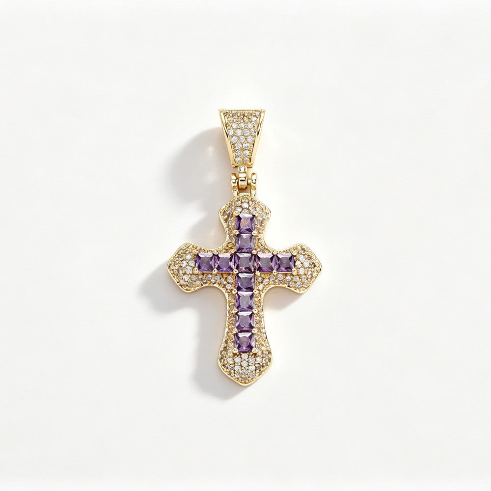 Classy Iced Out Cross Pendant Necklace