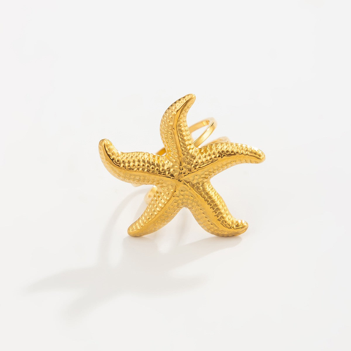 Boho Coastal Shell Starfish Ring Set