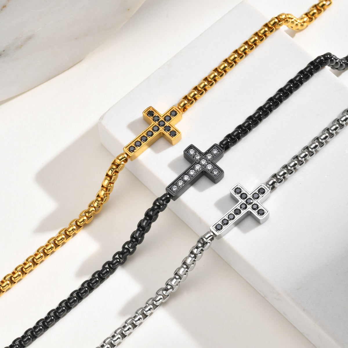 Classy Cubic Zirconia Cross Bracelet