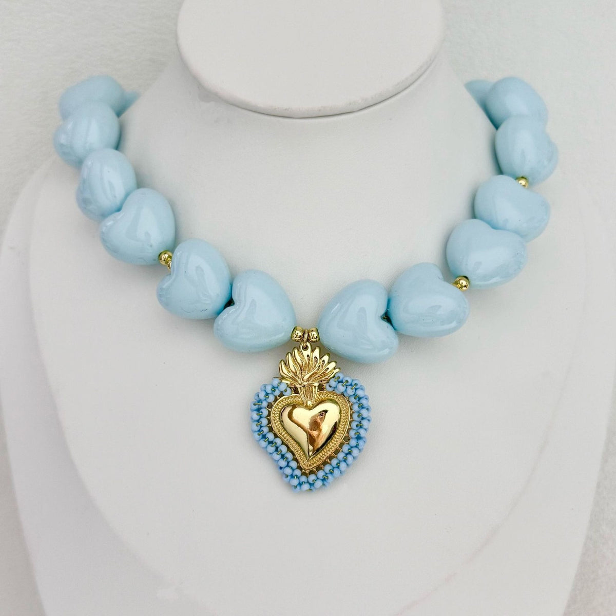 Romantic Macaron Heart Beaded Necklace
