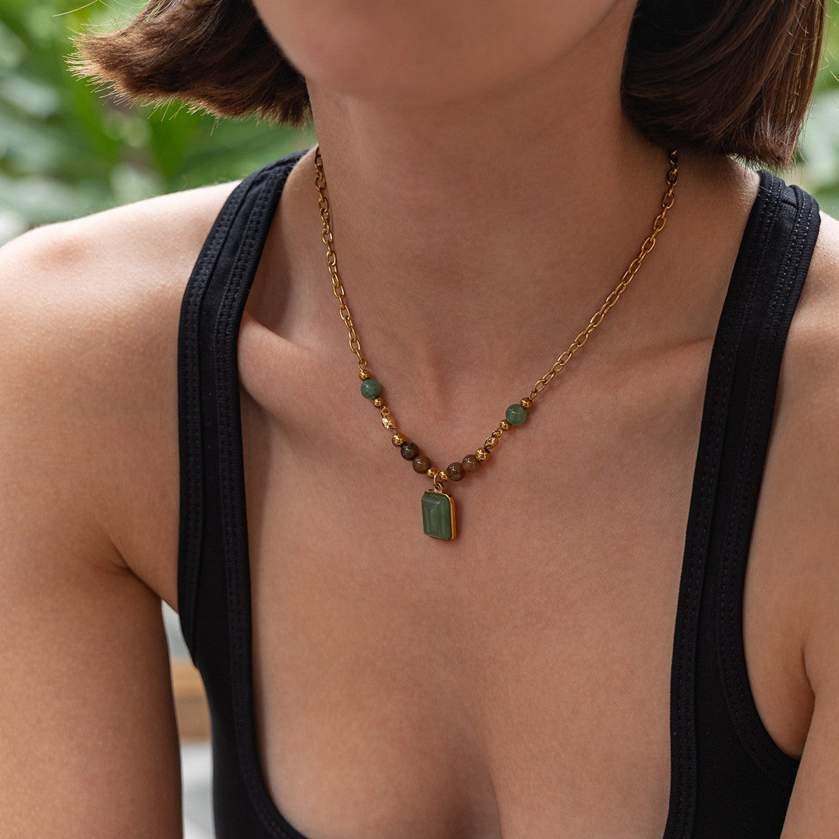 Vintage Boho Multi-Stone Layered Necklace