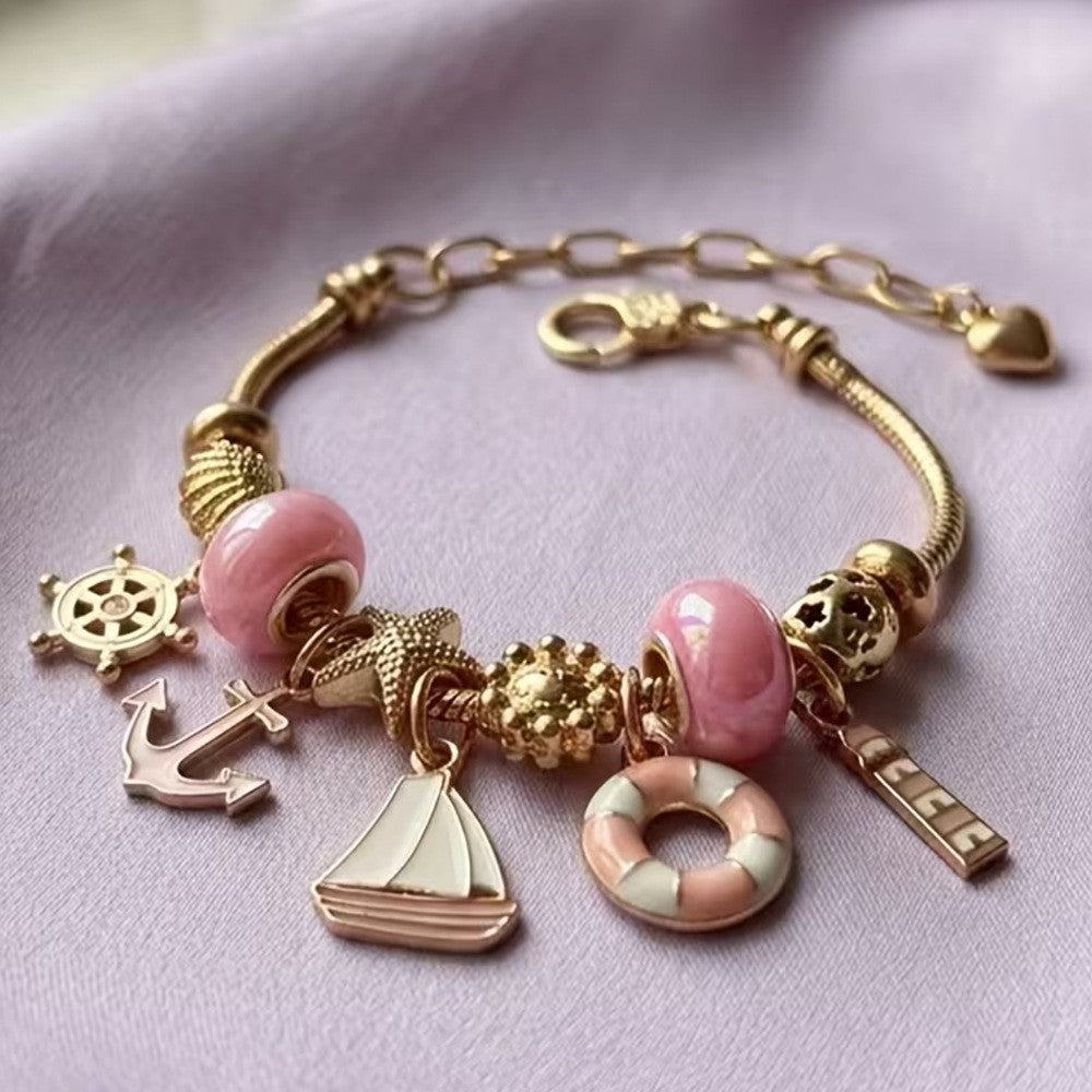 Dainty Nautical Anchor Charm Bracelet