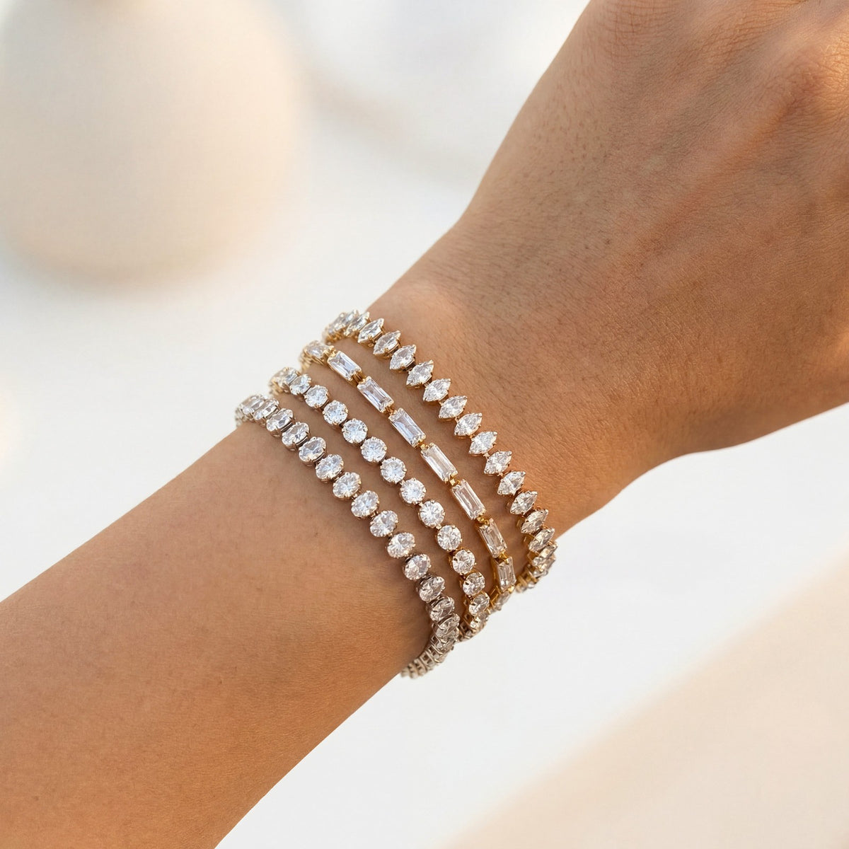 Elegant Mixed Cut Cubic Zirconia Bracelet