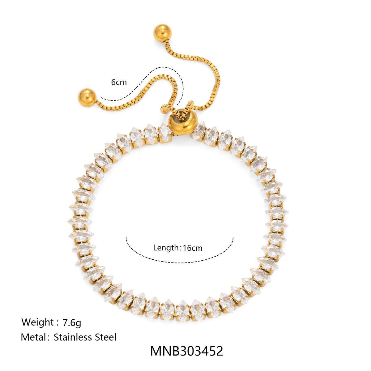 Elegant Mixed Cut Cubic Zirconia Bracelet