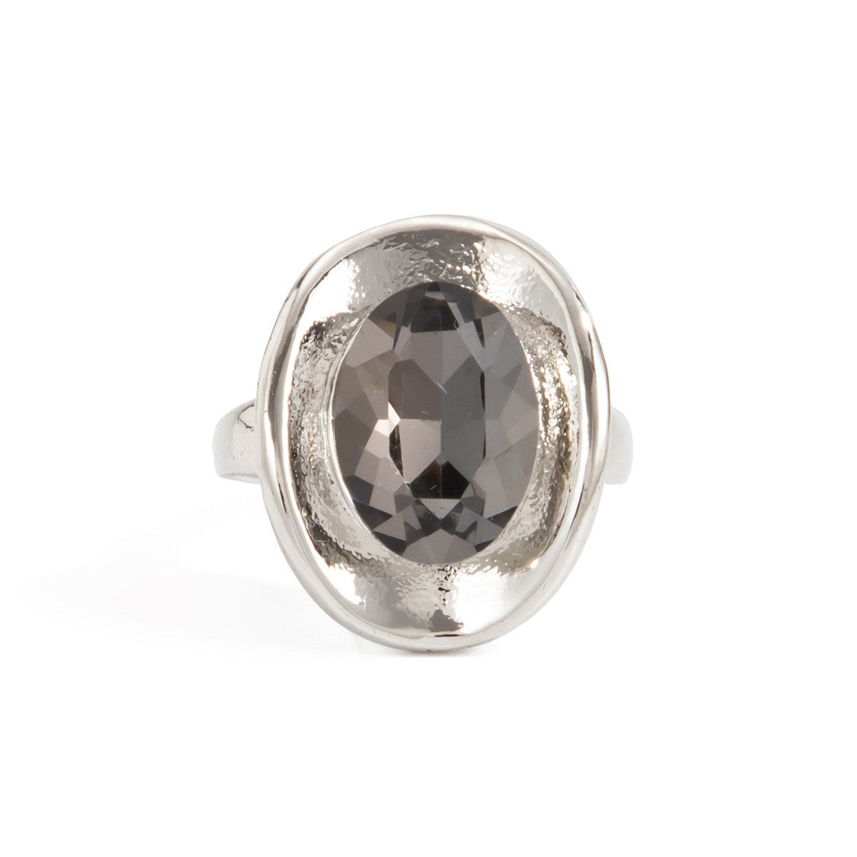 Classy Oval Gemstone Open Ring
