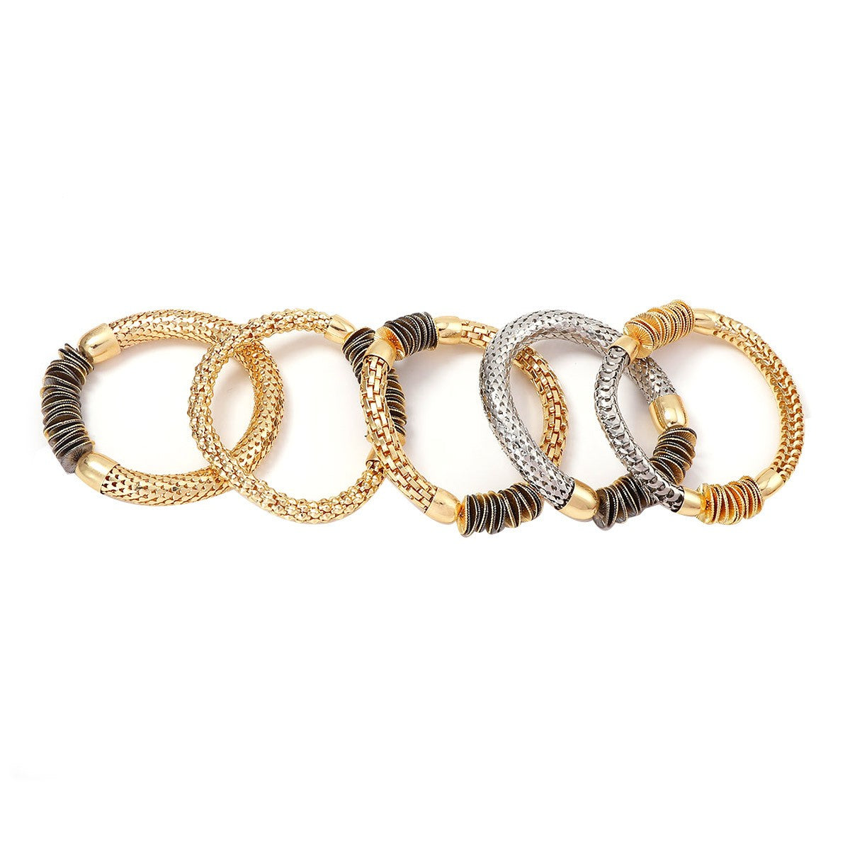 Classy Two Tone Woven Snake Bangle