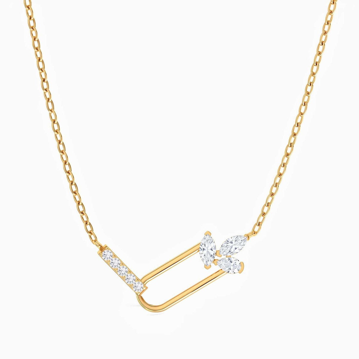 18k Dainty Geometric Zircon Layered Necklace