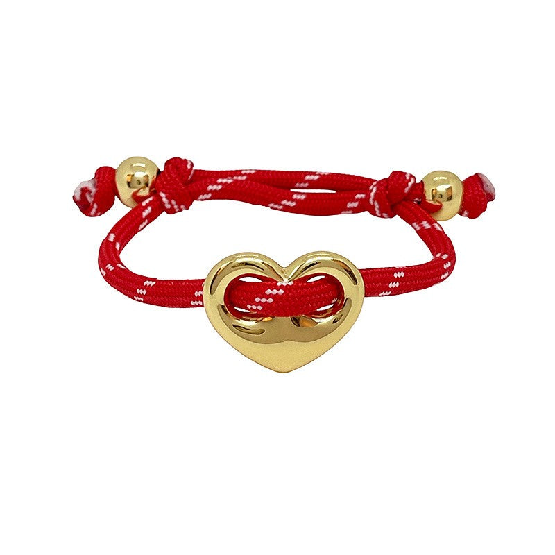 Dopamine Multi-Color Braided Heart Bracelet Set