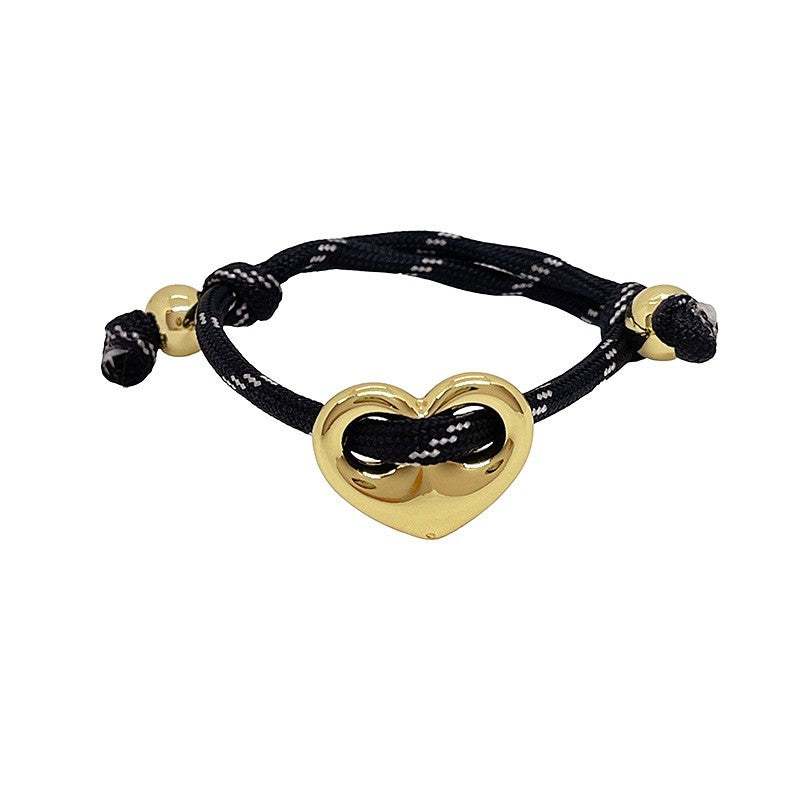 Dopamine Multi-Color Braided Heart Bracelet Set