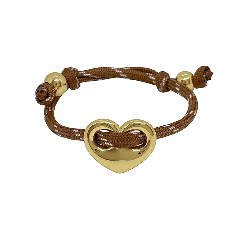 Dopamine Multi-Color Braided Heart Bracelet Set