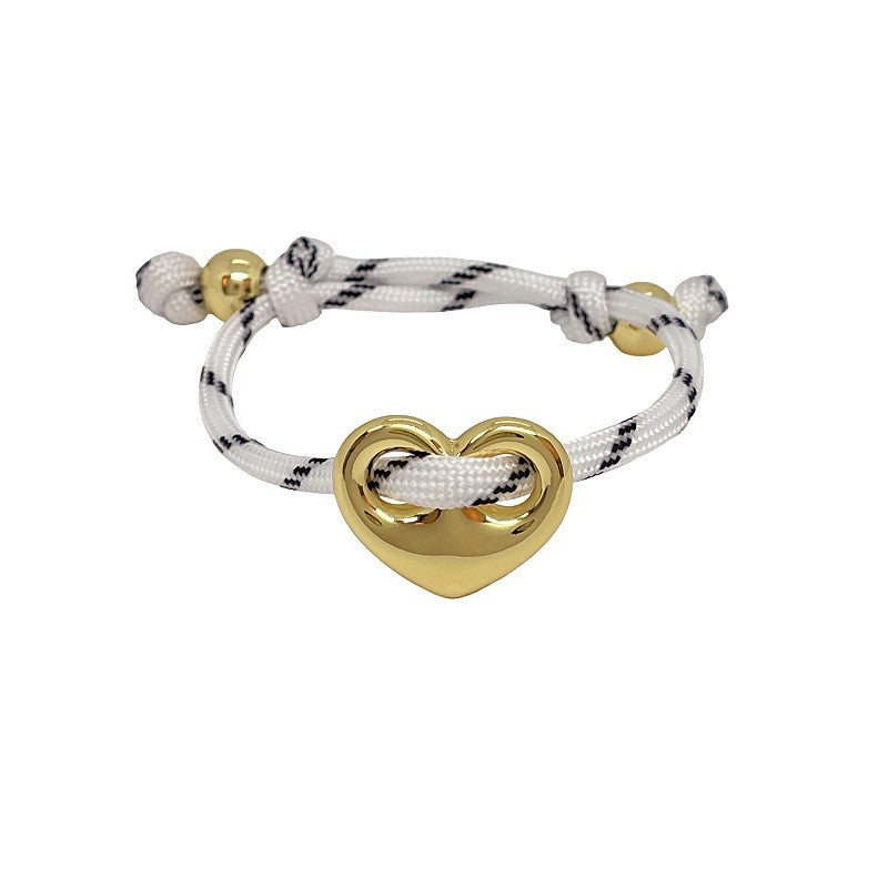 Dopamine Multi-Color Braided Heart Bracelet Set