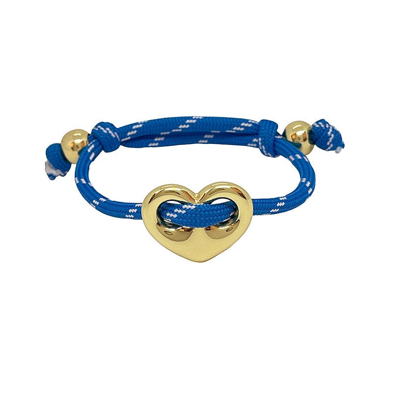 Dopamine Multi-Color Braided Heart Bracelet Set